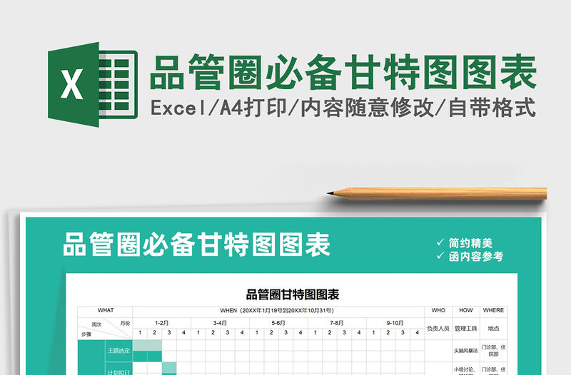 2022年品管圈必備甘特圖圖表免費下載