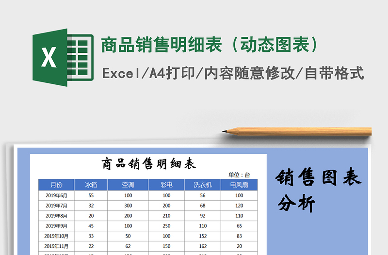 2021年商品销售明细表（动态图表）