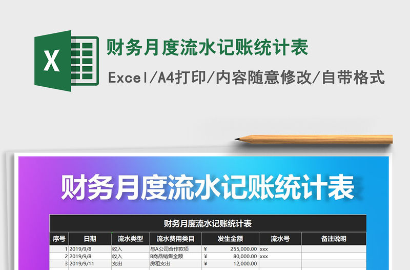 2021年財務月度流水記賬統計表