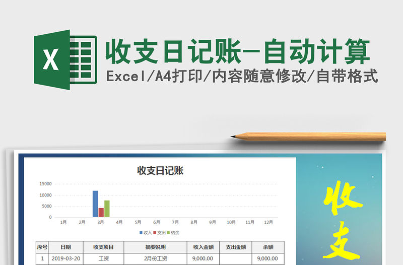 2022年收支日記賬-自動計算免費下載