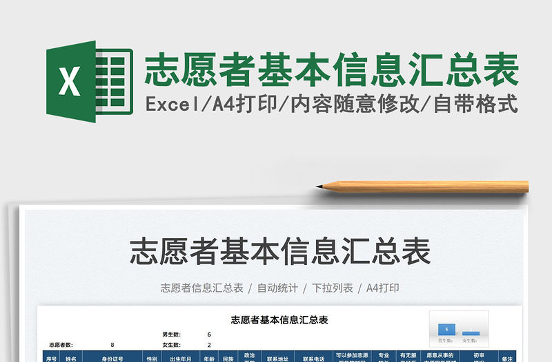 2021志愿者基本信息匯總表免費下載