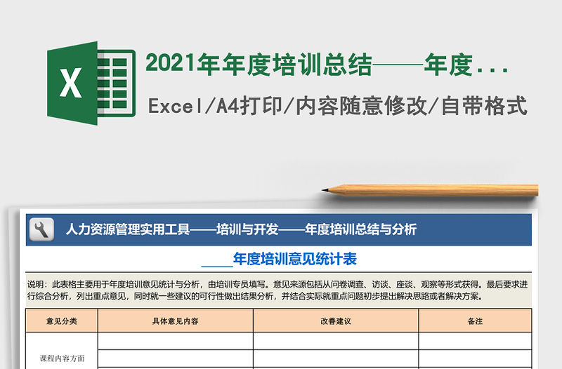 2021年年度培訓總結——年度培訓意見統計表