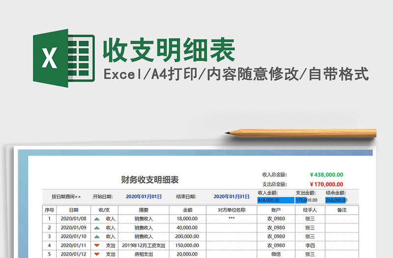 2021年收支明細(xì)表