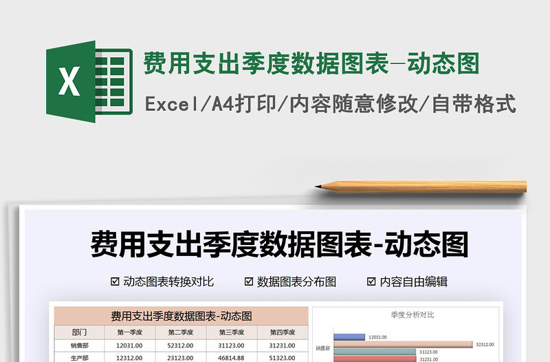 2021年費用支出季度數據圖表-動態圖