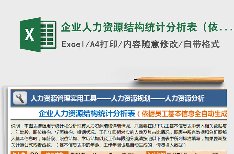 2021年企業(yè)人力資源結(jié)構(gòu)統(tǒng)計(jì)分析表（依據(jù)基本信息自動(dòng)生成）