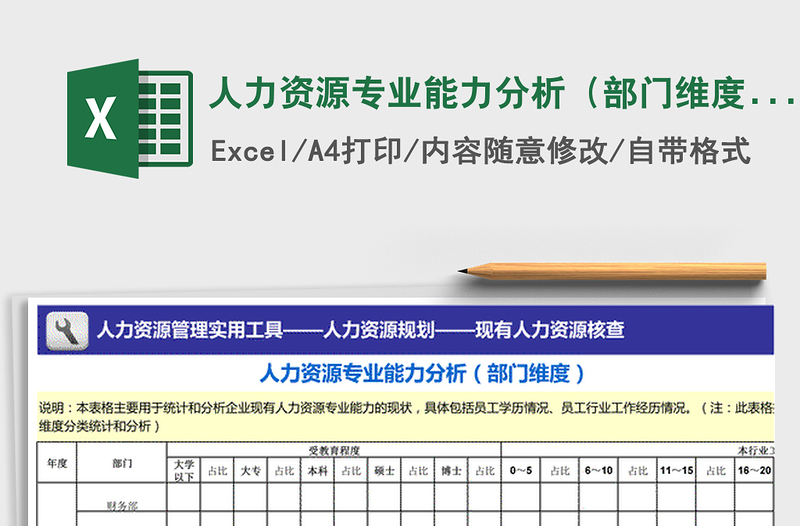 2021年人力资源专业能力分析（部门维度）免费下载