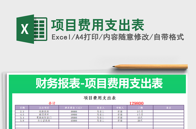 2021年项目费用支出表