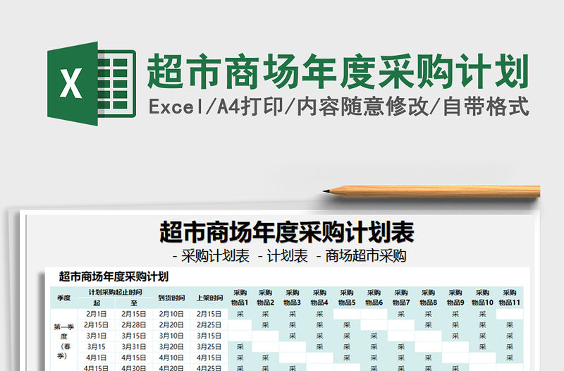 2021年超市商場年度采購計劃