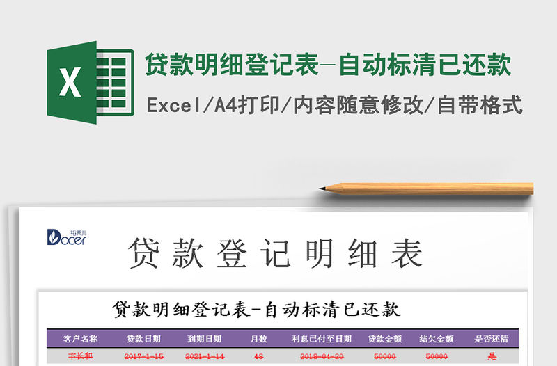 2021年貸款明細登記表-自動標清已還款