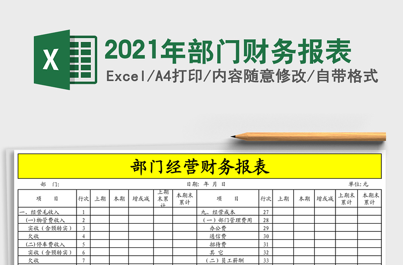 2021年部門財務(wù)報表