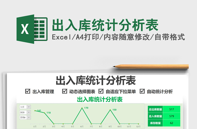 2021出入庫統(tǒng)計分析表免費下載
