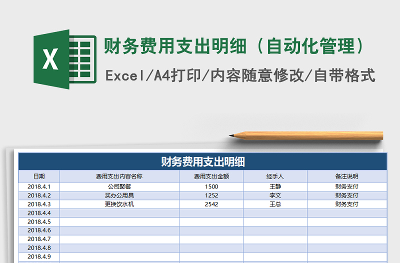 2022年财务费用支出明细（自动化管理）免费下载