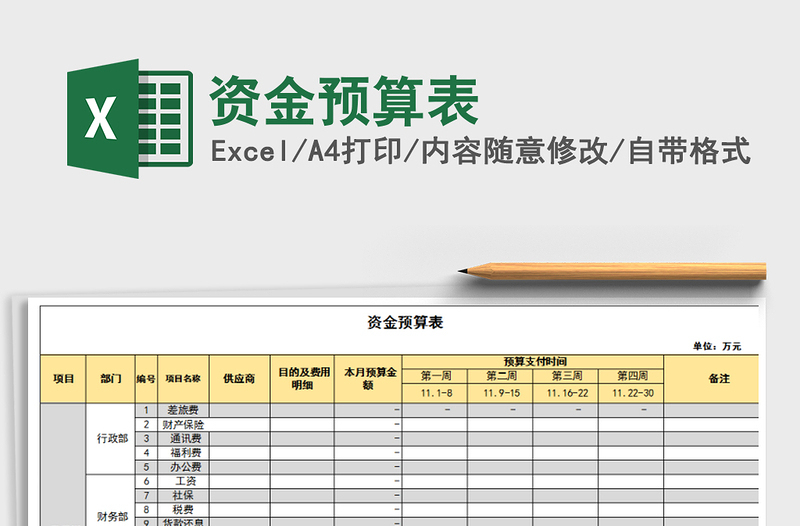 2021年資金預(yù)算表