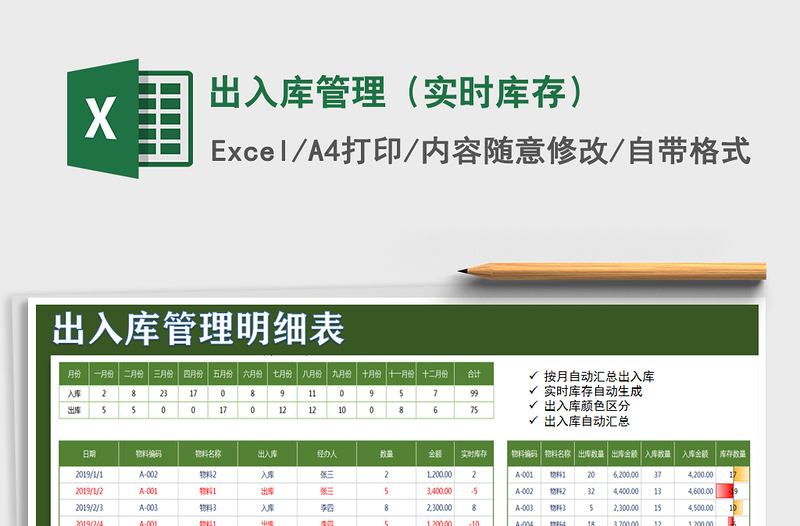2021年出入庫管理(實時庫存)
