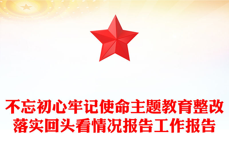 不忘初心牢記使命主題教育整改落實回頭看情況報告工作報告