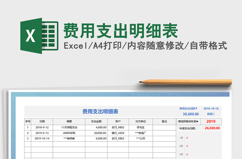 2022年費(fèi)用支出明細(xì)表
