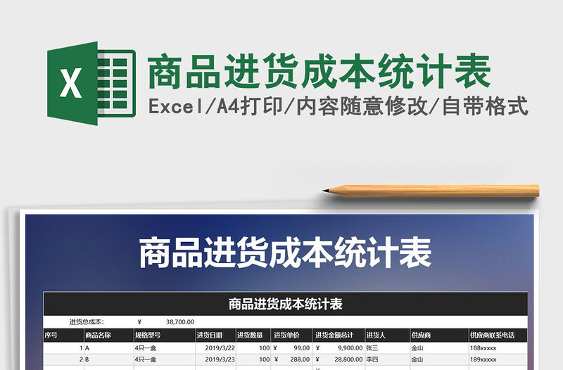2021年商品進貨成本統計表