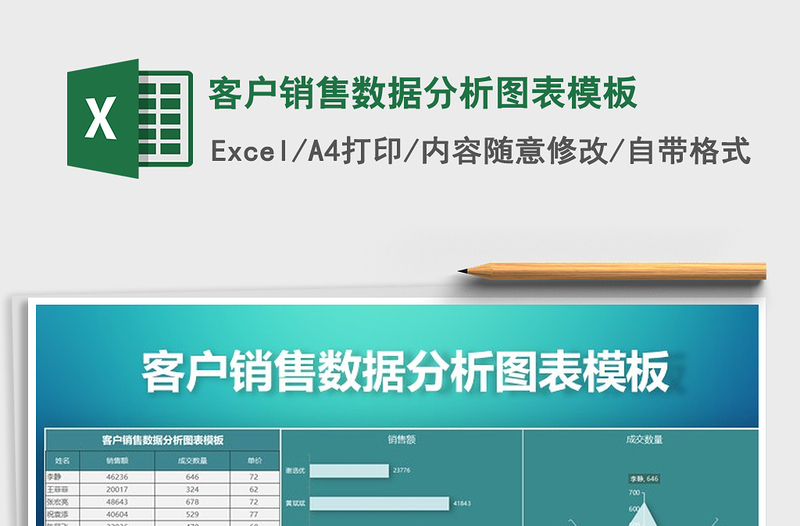 2021年客户销售数据分析图表模板