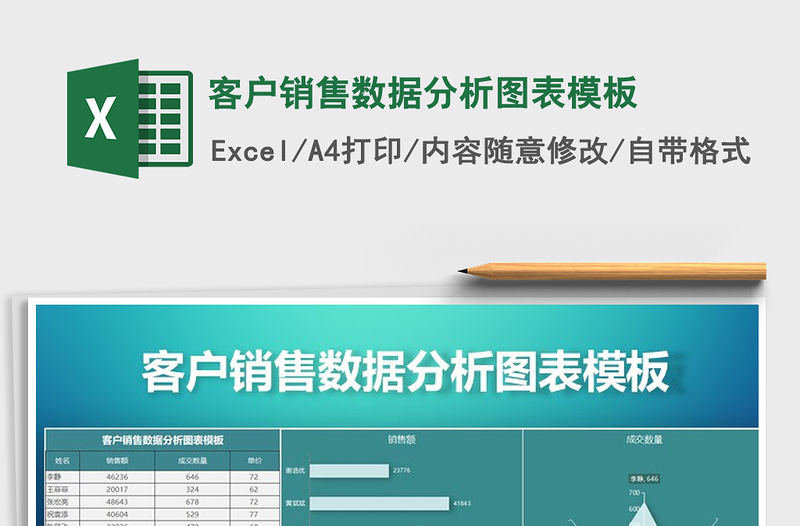 2021年客戶銷售數據分析圖表模板