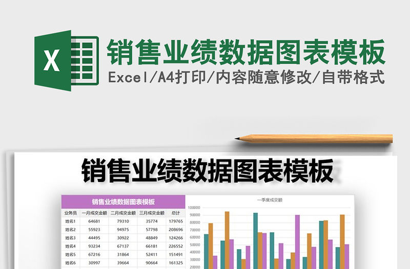 2021年銷售業績數據圖表模板