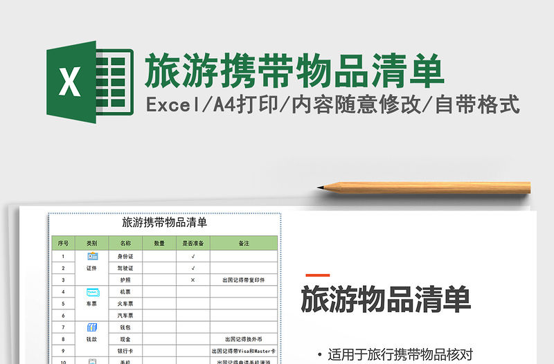 2021年旅游攜帶物品清單