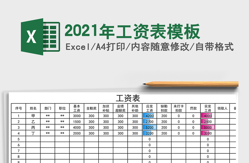 2021年工資表模板