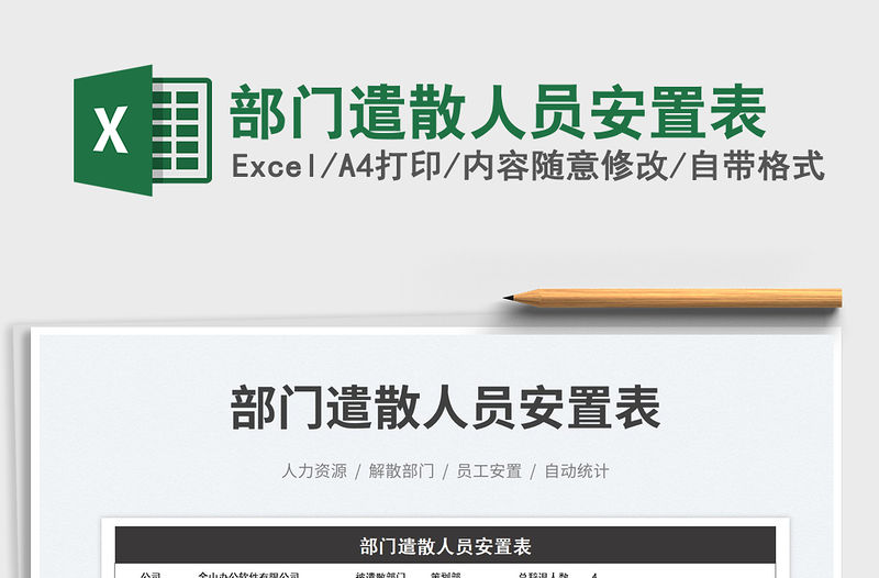 部門遣散人員安置表