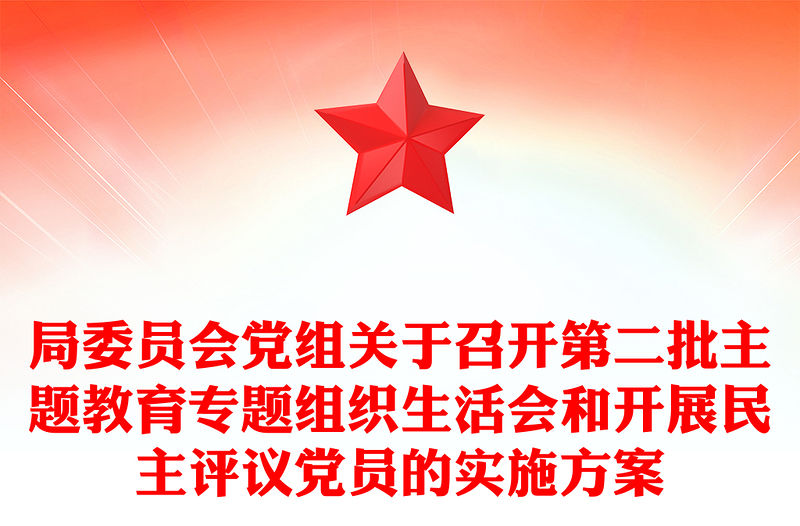 局委員會黨組關于召開第二批主題教育專題組織生活會和開展民主評議黨員的實施方案