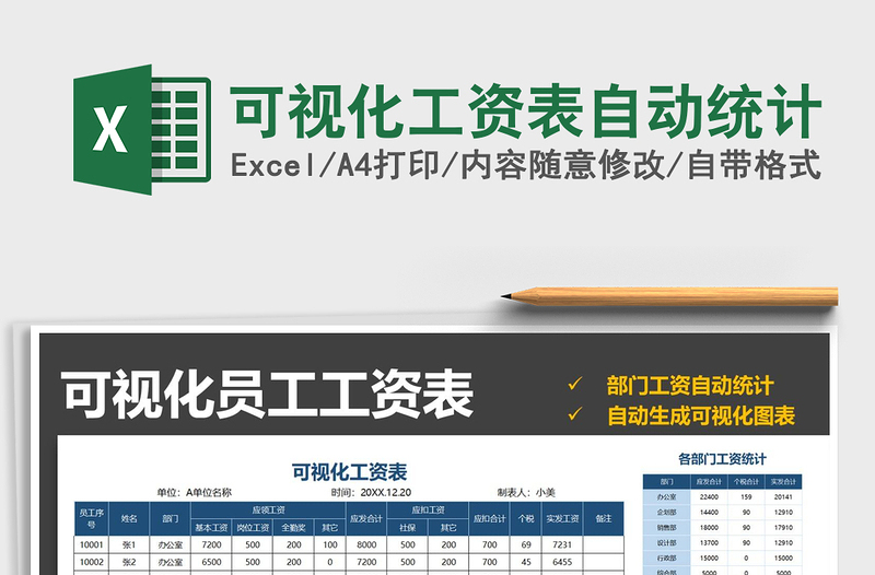 2021年可視化工資表自動(dòng)統(tǒng)計(jì)