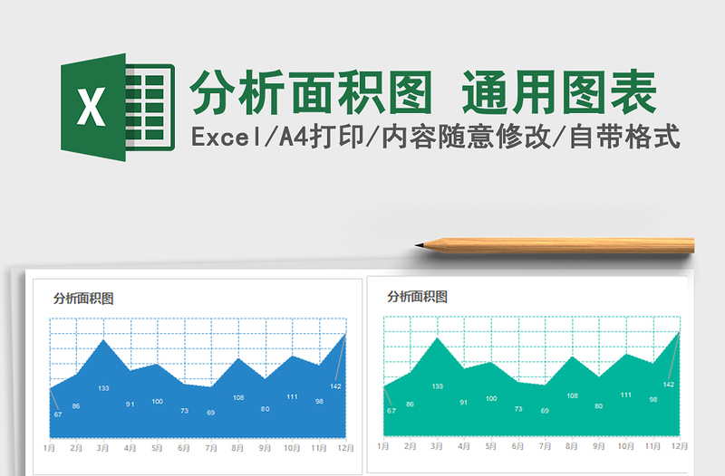 2021年分析面积图 通用图表