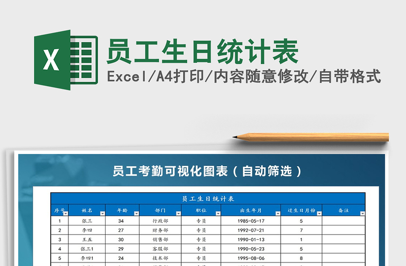 2021年员工生日统计表