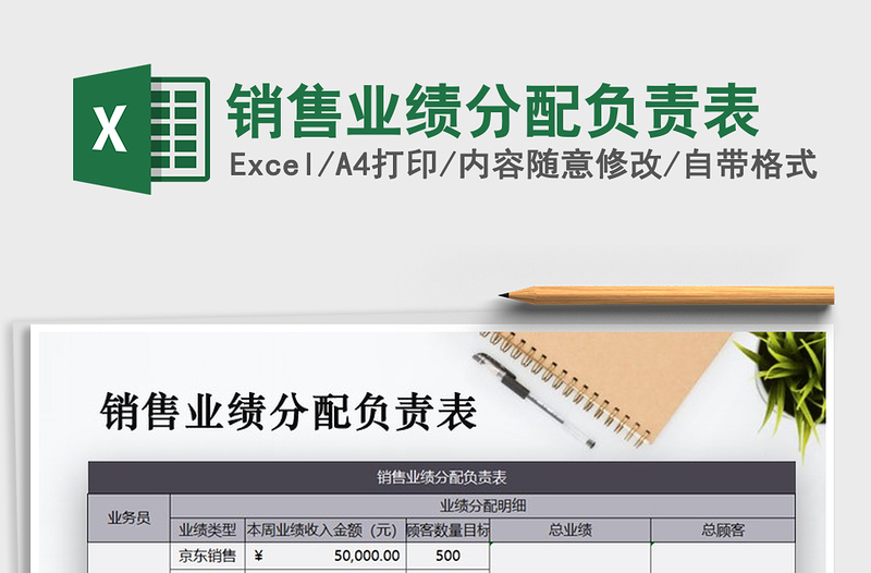 2021年銷售業(yè)績(jī)分配負(fù)責(zé)表