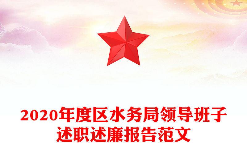 2020年度區水務局領導班子述職述廉報告范文