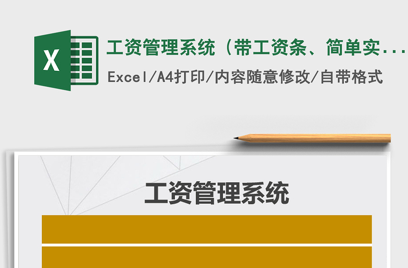 2021年工资管理系统（带工资条、简单实用）