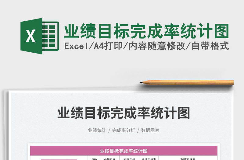 業(yè)績目標(biāo)完成率統(tǒng)計圖免費下載