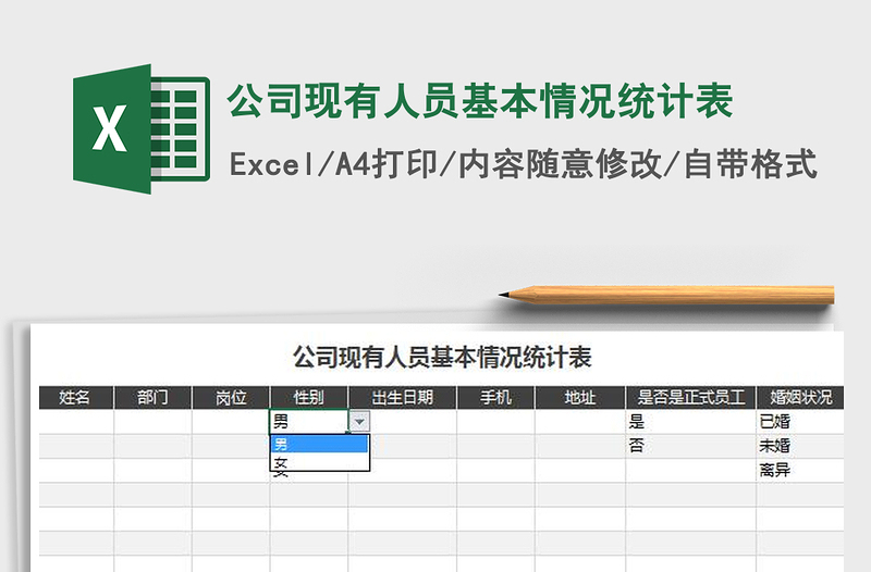 2022公司現(xiàn)有人員基本情況統(tǒng)計(jì)表免費(fèi)下載