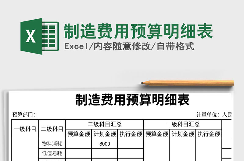 2021年制造費用預算明細表