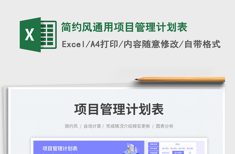 簡約風(fēng)通用項目管理計劃表