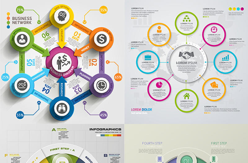 時尚商務信息圖表設(shè)計矢量素材