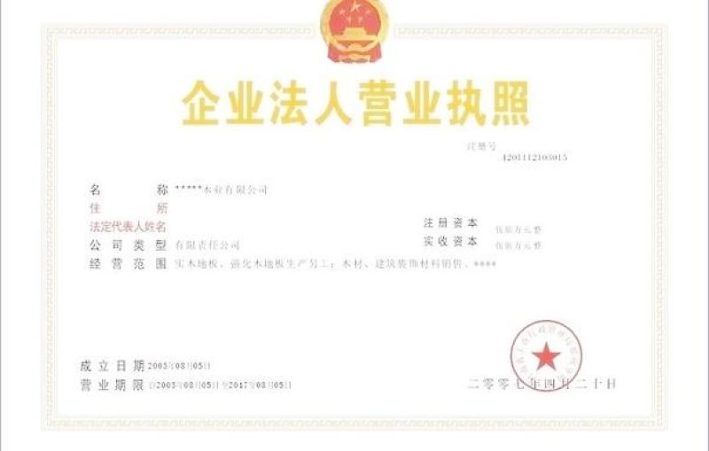 2021年企業(yè)法人營業(yè)執(zhí)照