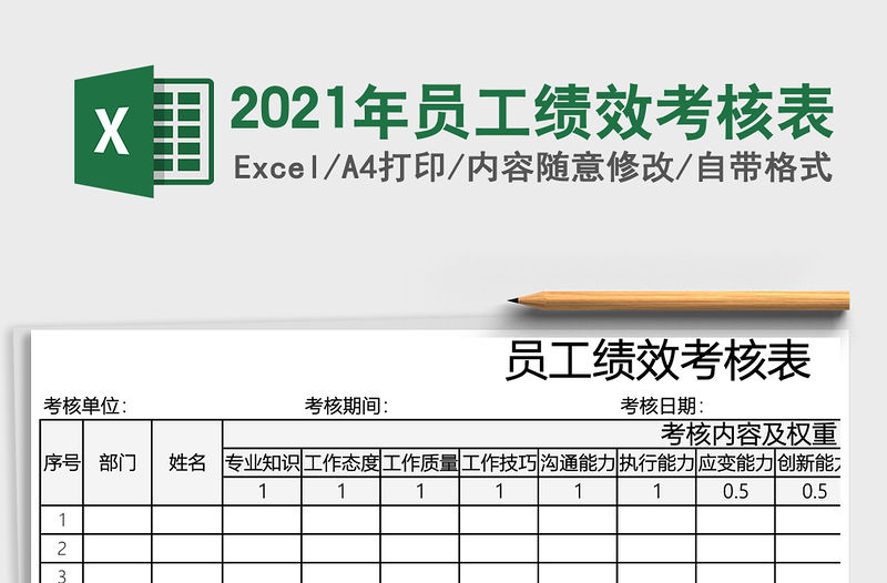 2021年員工績效考核表