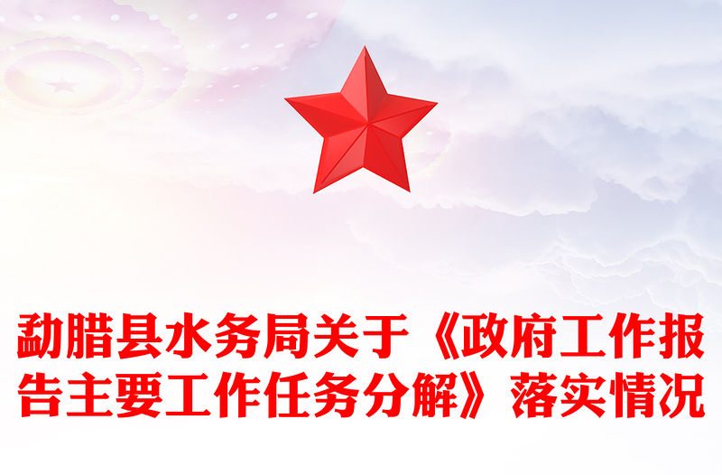勐臘縣水務局關于《政府工作報告主要工作任務分解》落實情況
