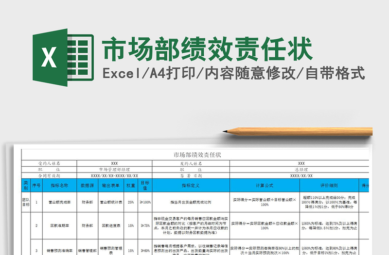 2021年市場部績效責(zé)任狀免費(fèi)下載