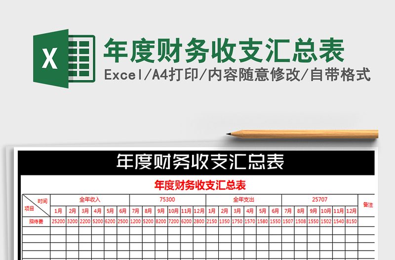 2022年年度財務(wù)收支匯總表免費(fèi)下載