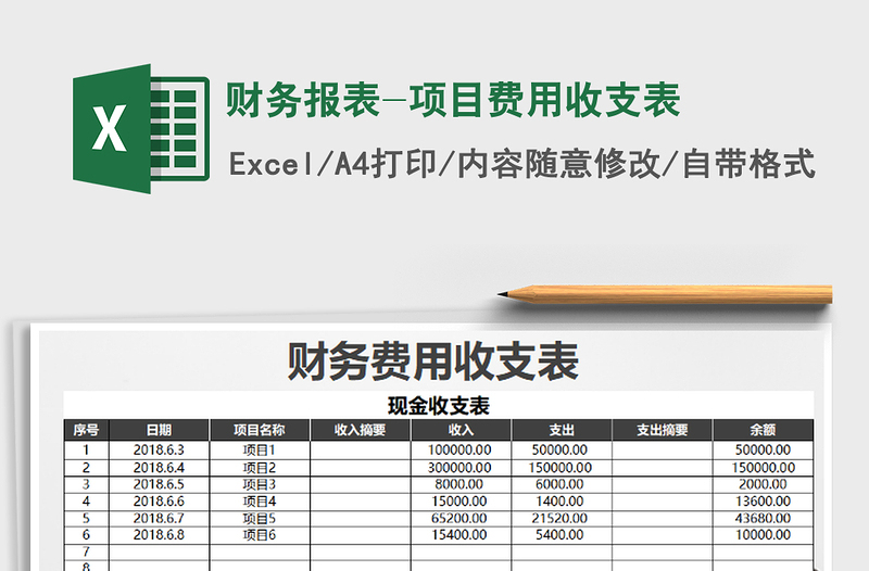 2021年财务报表-项目费用收支表