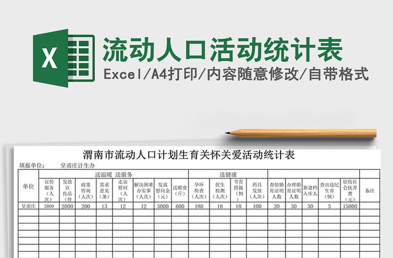 2022年流动人口活动统计表免费下载