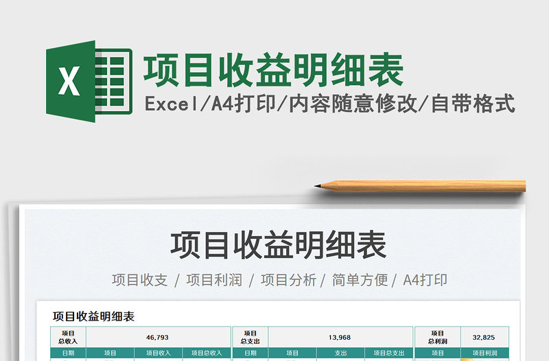 2023項目收益明細表免費下載