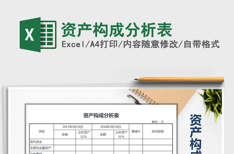 2021年資產(chǎn)構(gòu)成分析表