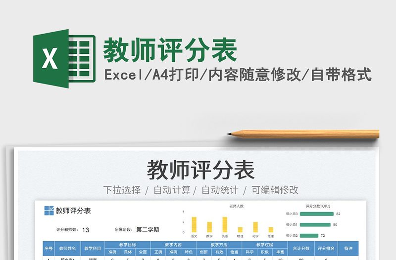 2023教師評分表免費(fèi)下載