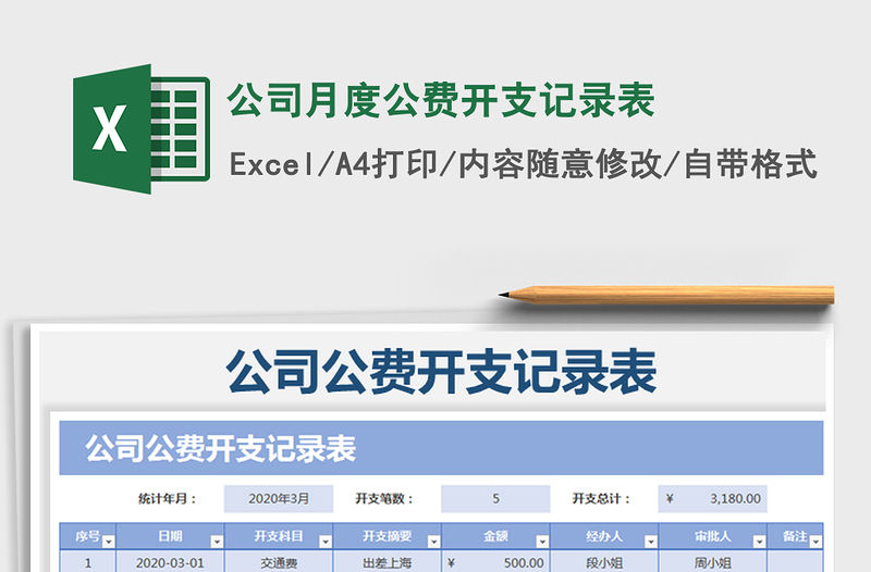 2021年公司月度公費開支記錄表